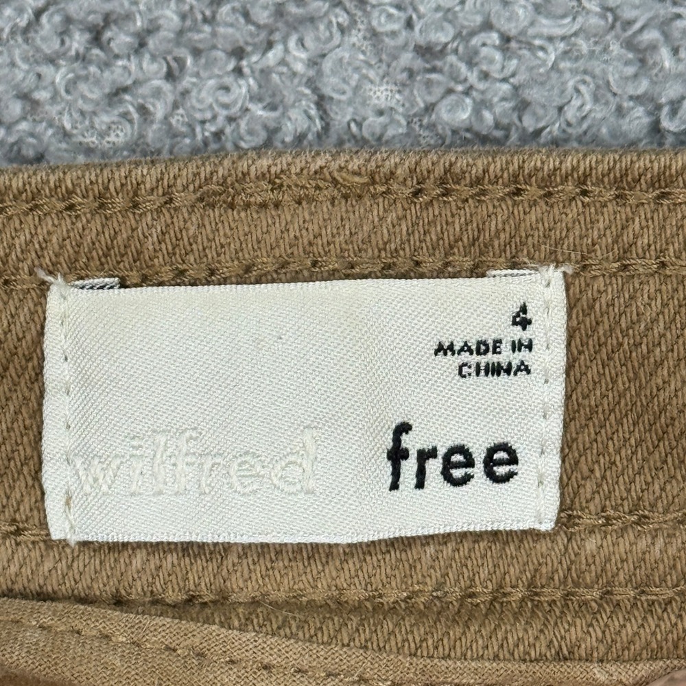 Wilfred Free Baggy Pants Women's 4 Brown Canvas Straight Leg High Rise Utiltiy - Picture 7 of 11